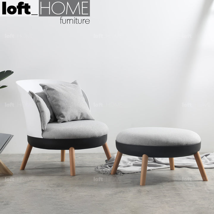 Scandinavianfabric 1 seater sofa makron in real life style.