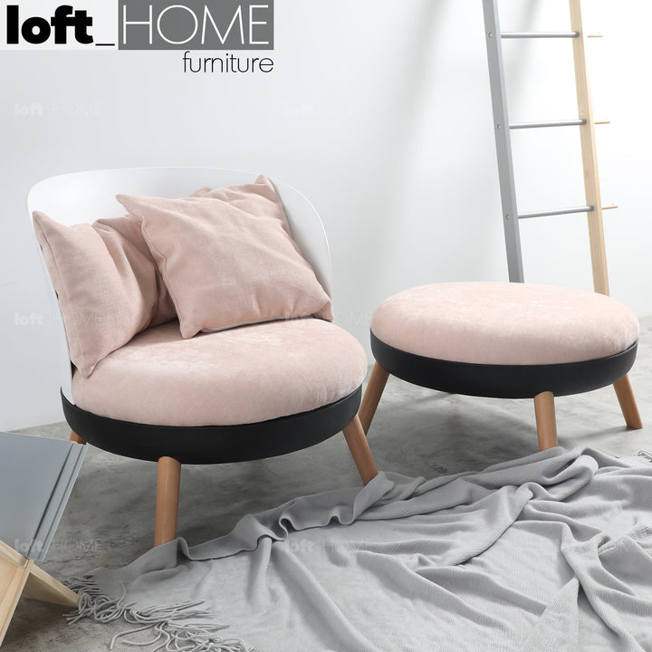 Scandinavianfabric 1 seater sofa makron with context.