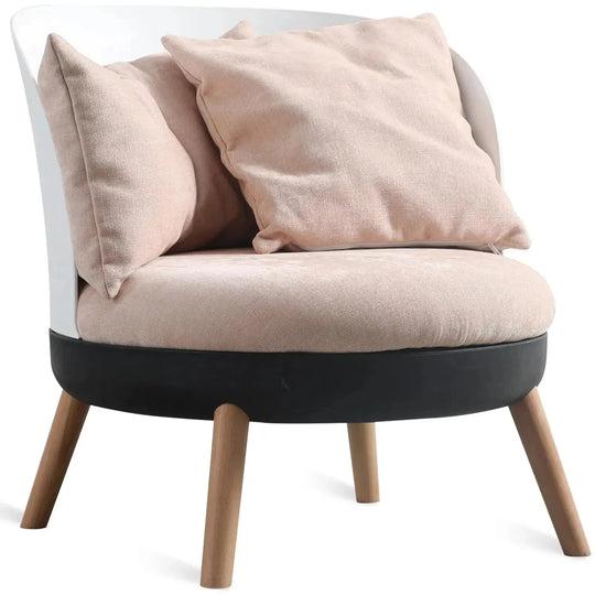 Modern fabric 1 seater sofa makron in white background.
