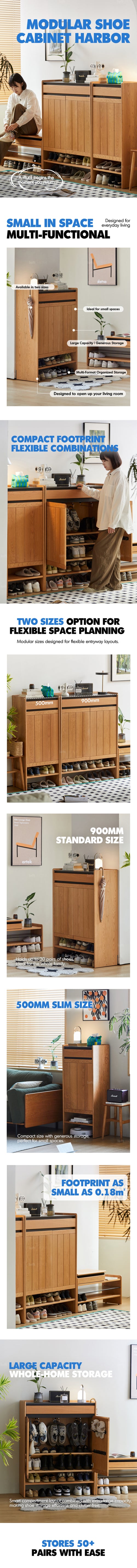 Scandinavian Cherry Wood Modular Shoe Cabinet HARBOR Good to Know Preview-1