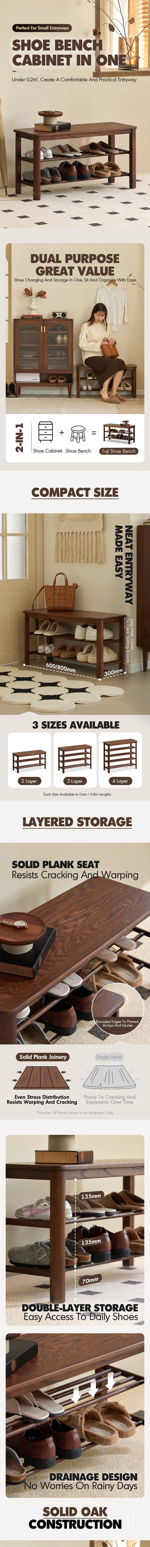 Japandi Oak Wood Shoe Shelf FUJI WALNUT Good to Know Preview-1
