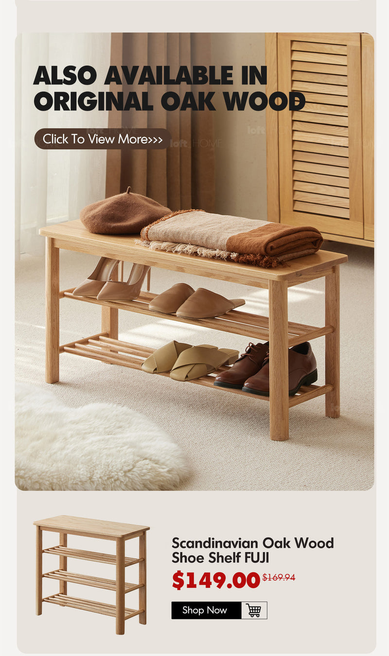 Japandi Oak Wood Shoe Shelf FUJI WALNUT Good to Know - 3