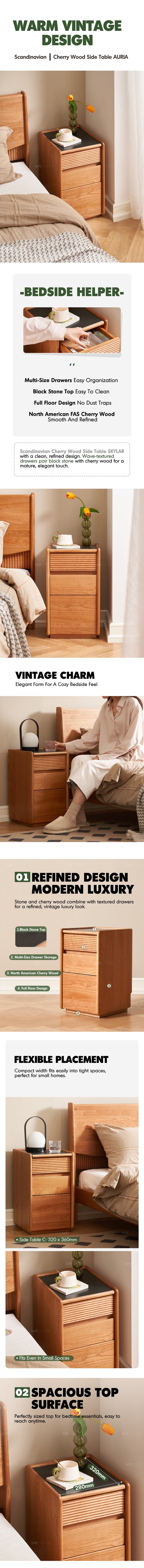 Scandinavian Cherry Wood Side Table AURIA Good to Know Preview-1