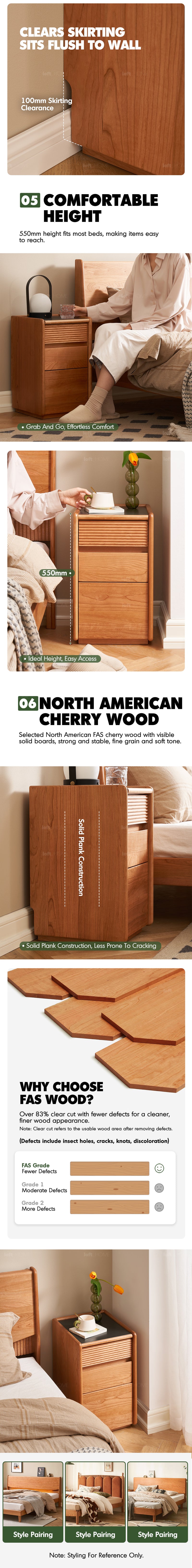 Scandinavian Cherry Wood Side Table AURIA Good to Know - 3