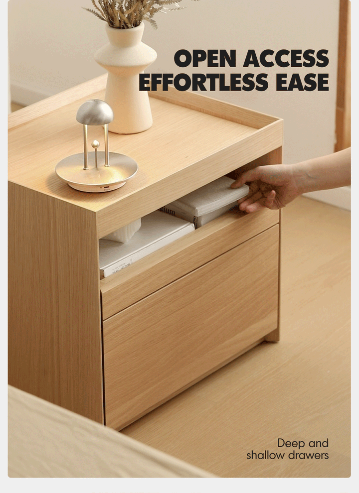 Minimalist Ash Wood Veneer Side Table CHARL