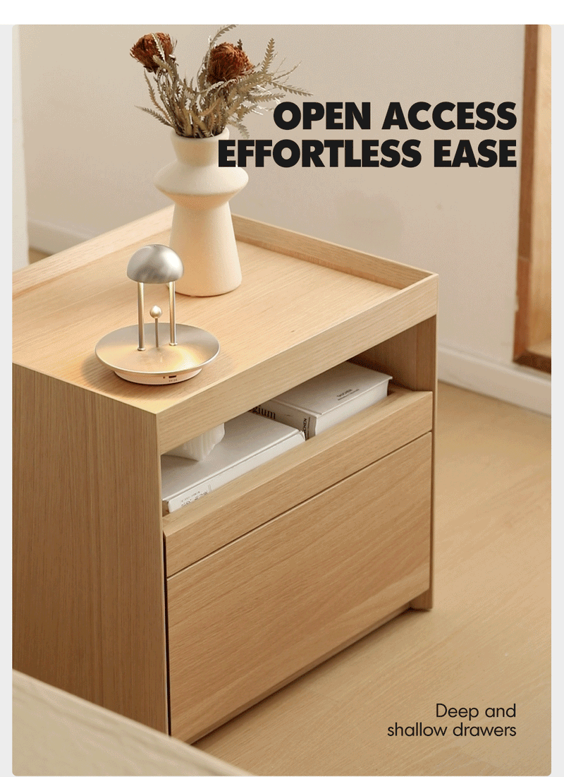 Minimalist Ash Wood Veneer Side Table CHARL Good to Know - 4