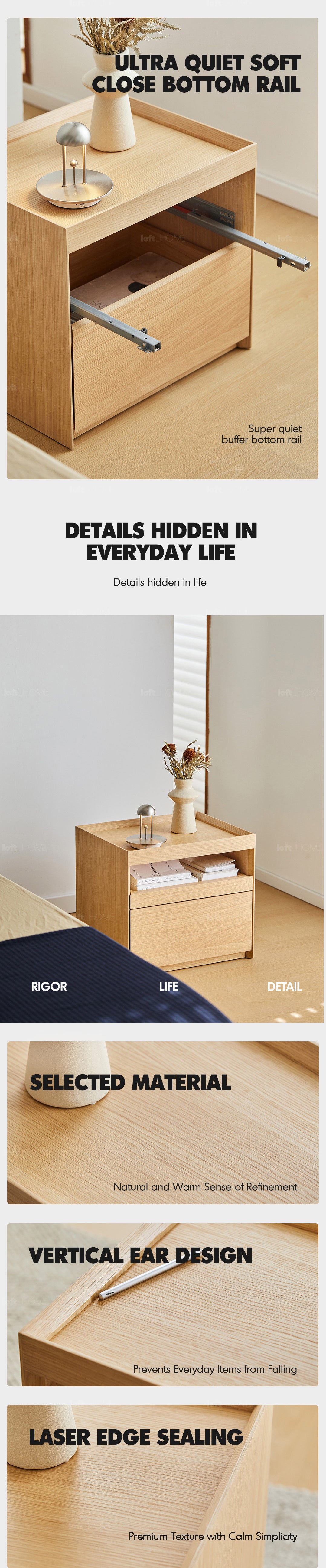 Minimalist Ash Wood Veneer Side Table CHARL Good to Know - 7