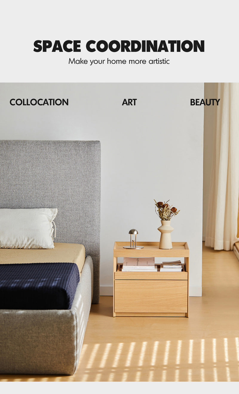 Minimalist Ash Wood Veneer Side Table CHARL Good to Know - 8