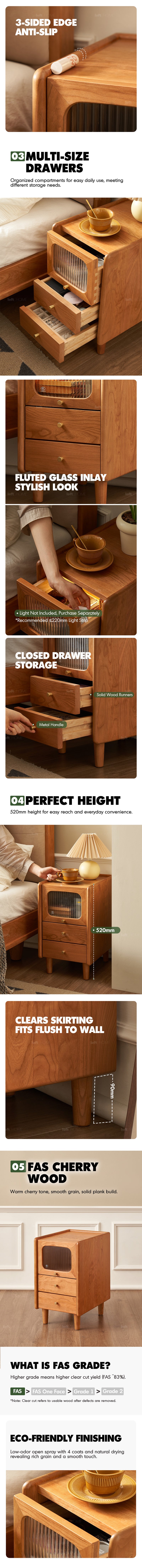 Scandinavian Cherry Wood Side Table SKYLAR Good to Know - 2