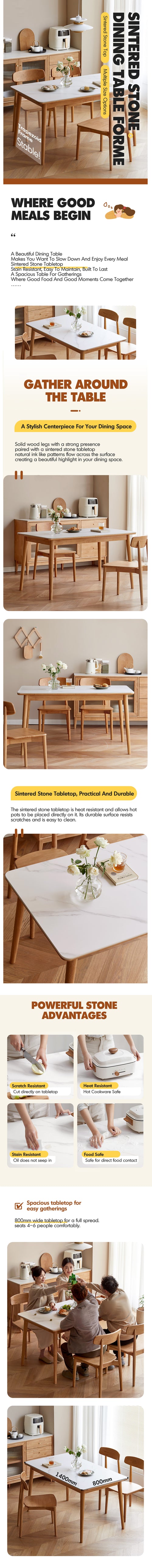 Scandinavian Oak Wood Sintered Stone Dining Table FORME Good to Know Preview-1
