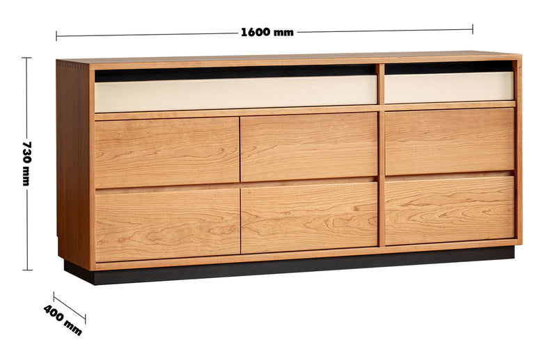 Scandinavian Cherry Wood Chest Of Drawers TIMELESS 9 Size Chart