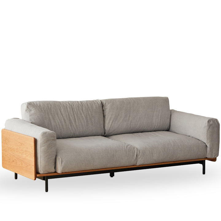 Scandinavian boucle fabric 3 seater sofa harvest situational feels.