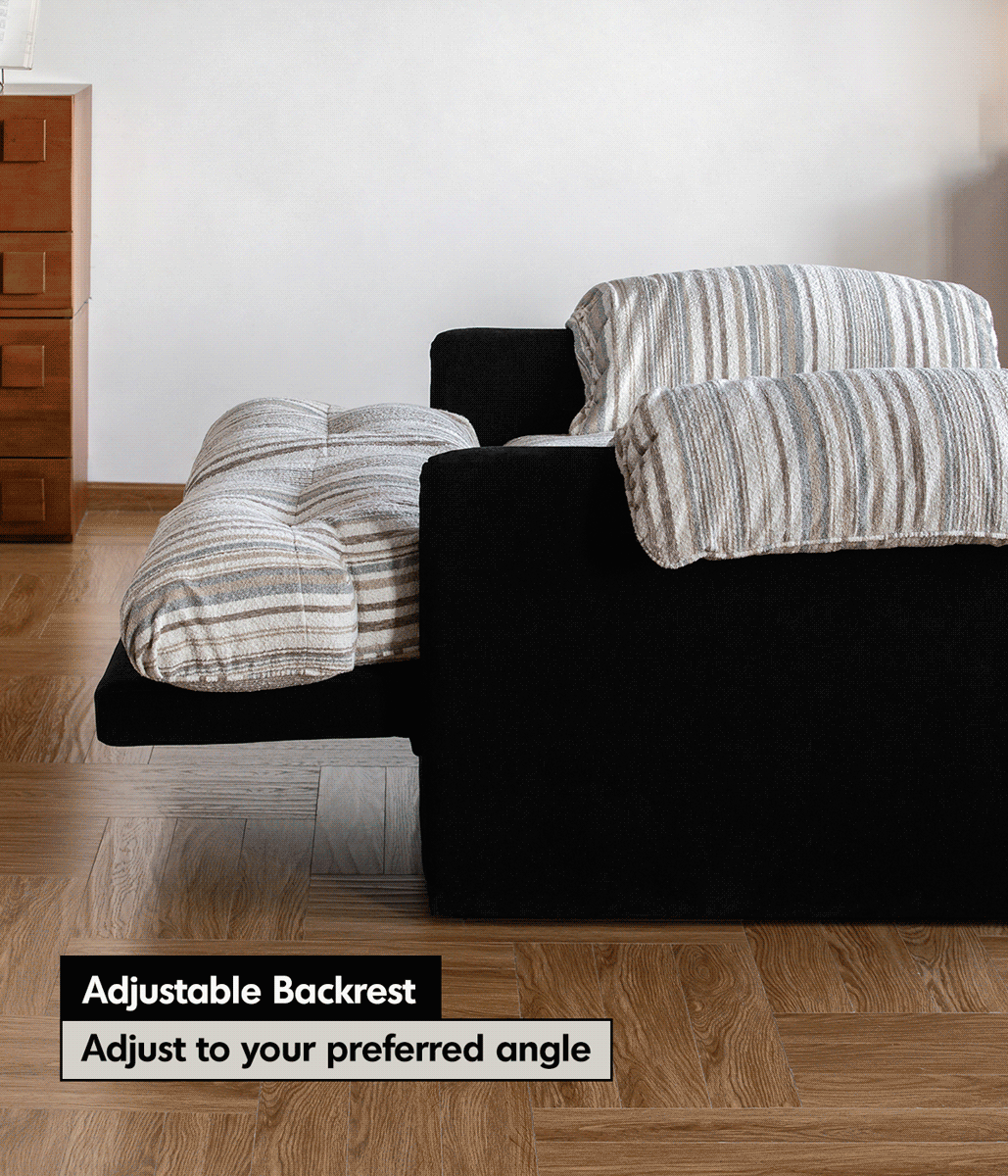 Bauhaus Chenille Velvet Fabric 2 Seater Sofa Bed ZIRU Good to Know - 5