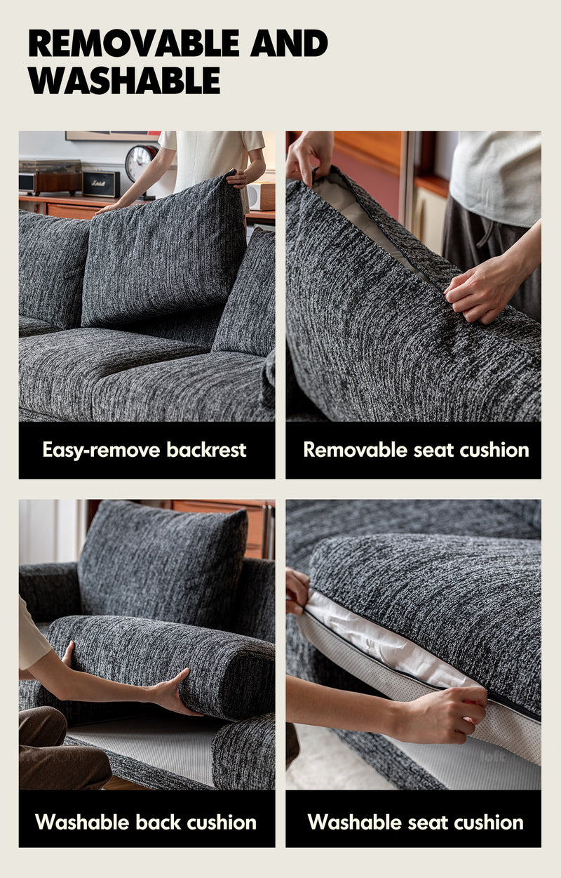 Bauhaus Boucle Fabric 3 Seater Sofa SONG Good to Know - 4