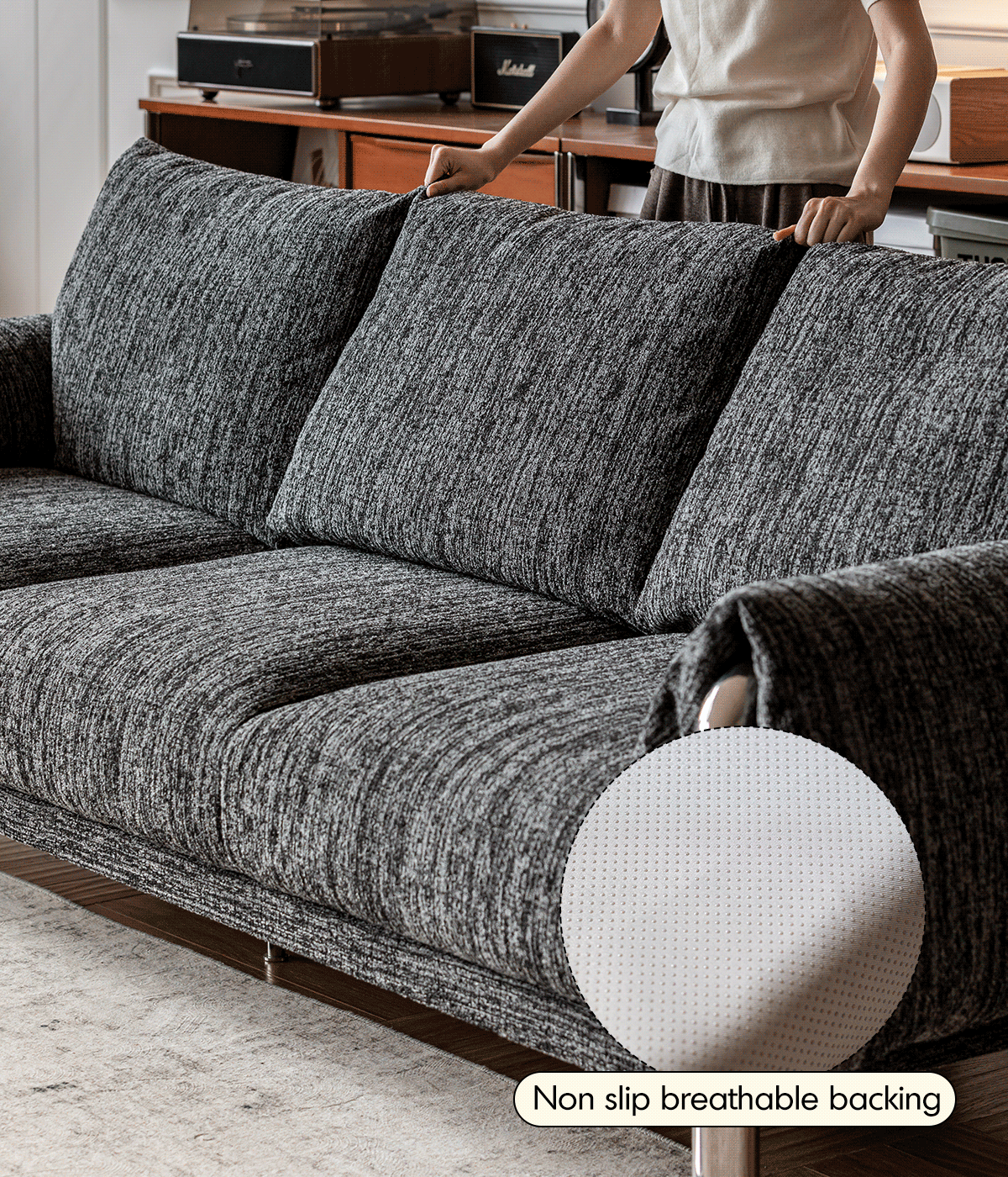 Bauhaus Boucle Fabric 3 Seater Sofa SONG Good to Know - 7