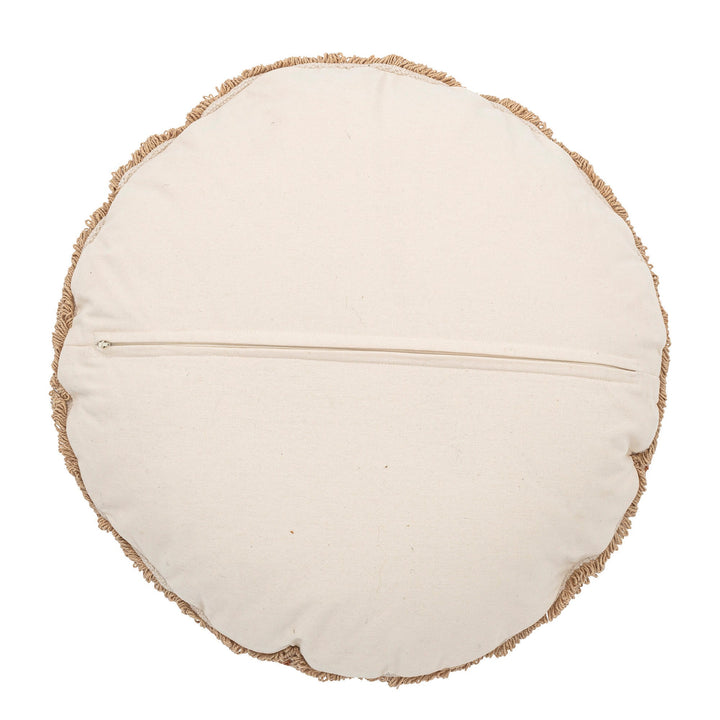 Stylish and comfortable round cotton tufted pillow color swatches.