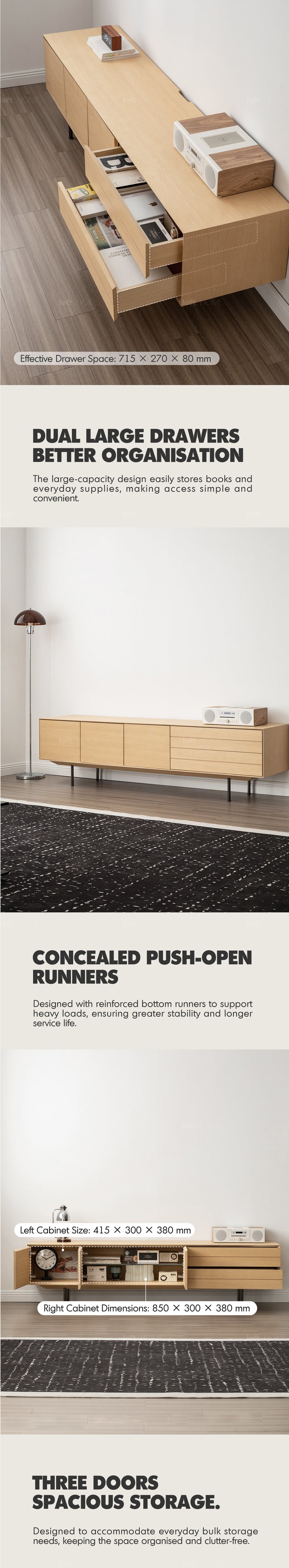 Minimalist Ash Wood Veneer TV Console COLIN Good to Know - 2