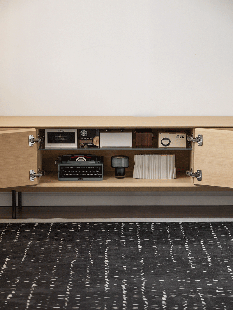 Minimalist Ash Wood Veneer TV Console COLIN Good to Know - 3