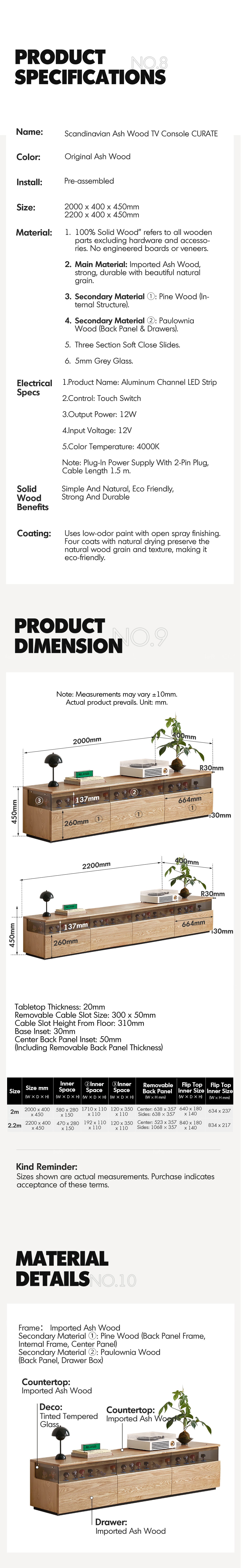 Scandinavian Ash Wood TV Console CURATE Good to Know - 9