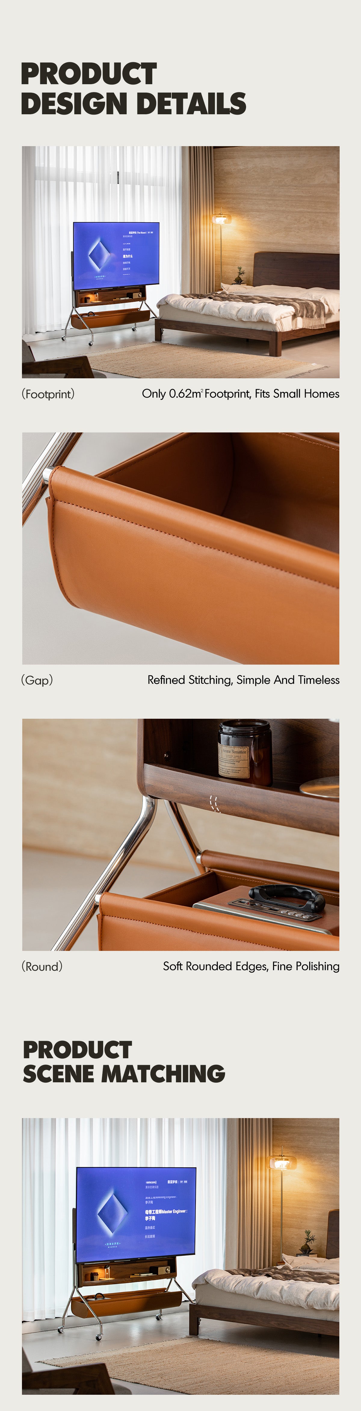Japandi Walnut Wood TV Hanger SERENO Good to Know - 11