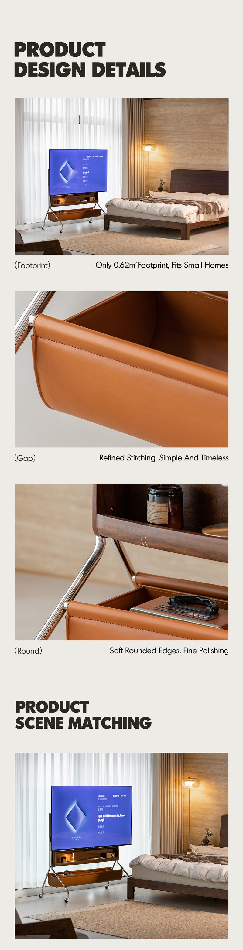 Japandi Walnut Wood TV Hanger SERENO Good to Know - 11