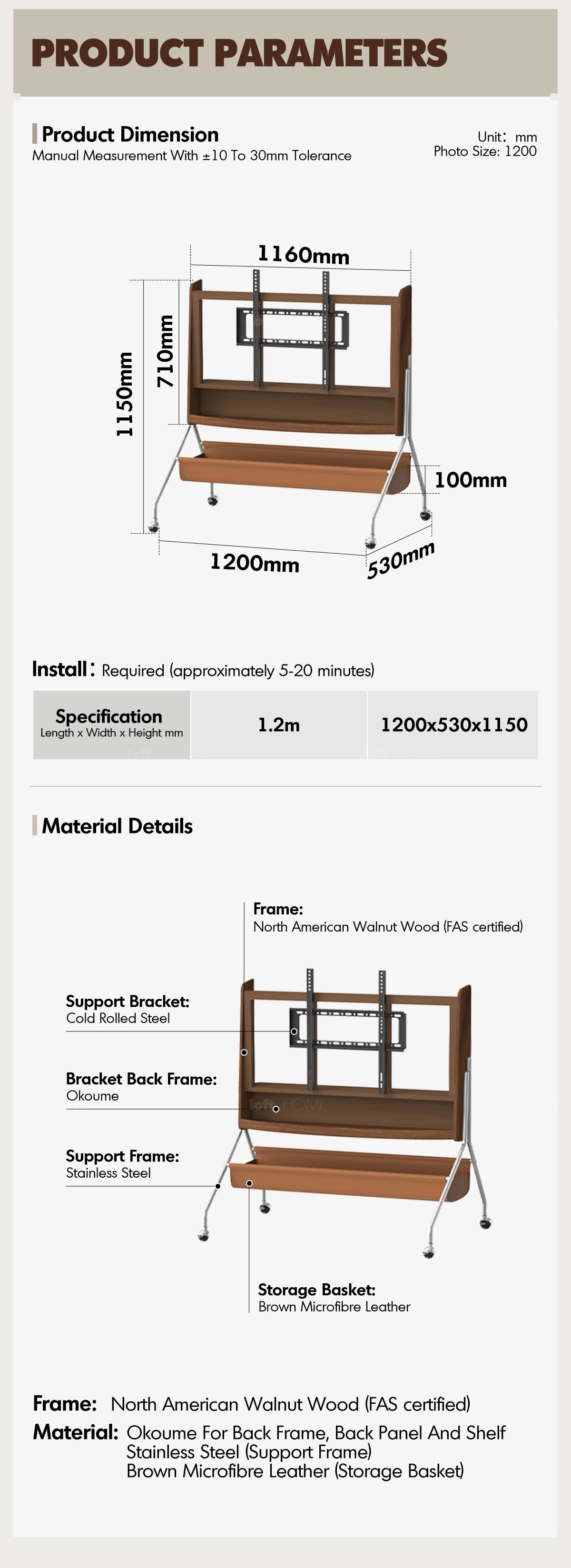 Japandi Walnut Wood TV Hanger SERENO Good to Know - 13
