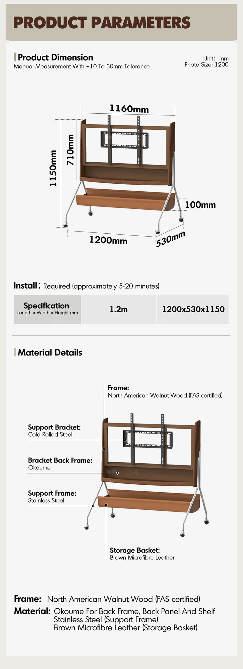 Japandi Walnut Wood TV Hanger SERENO Good to Know - 13