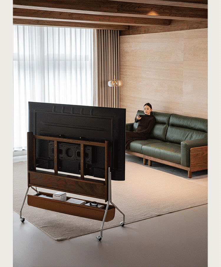 Japandi Walnut Wood TV Hanger SERENO Good to Know - 2