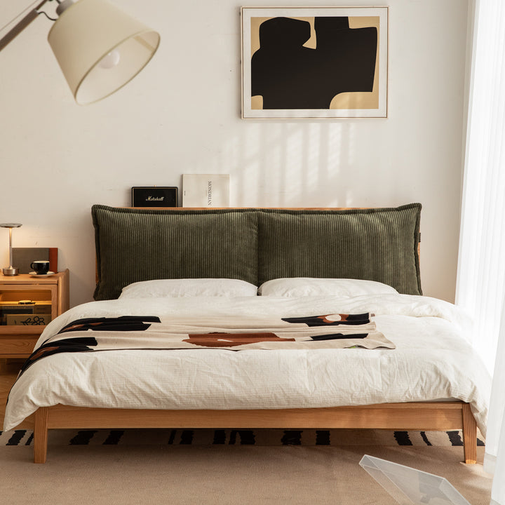 Universal corduroy velvet fabric bed head cushion material variants.