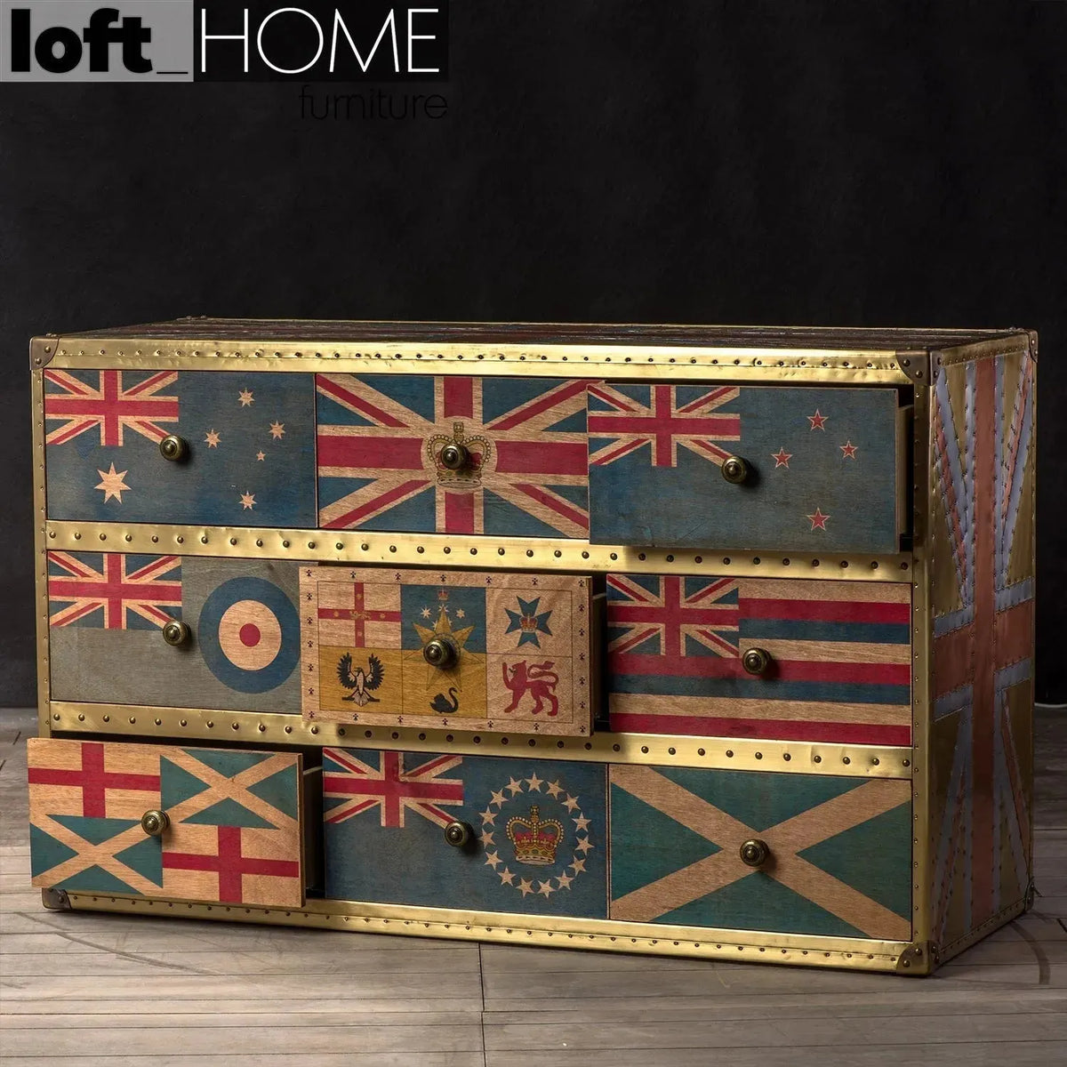 Industrial aluminium drawer cabinet jet uk flag primary product view.