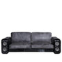 Industrial Aluminium Genuine Leather 3 Seater Sofa BLACK AIRCRAFT