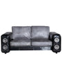 Industrial Aluminium Leather 2 Seater Sofa BLACK AIRCRAFT