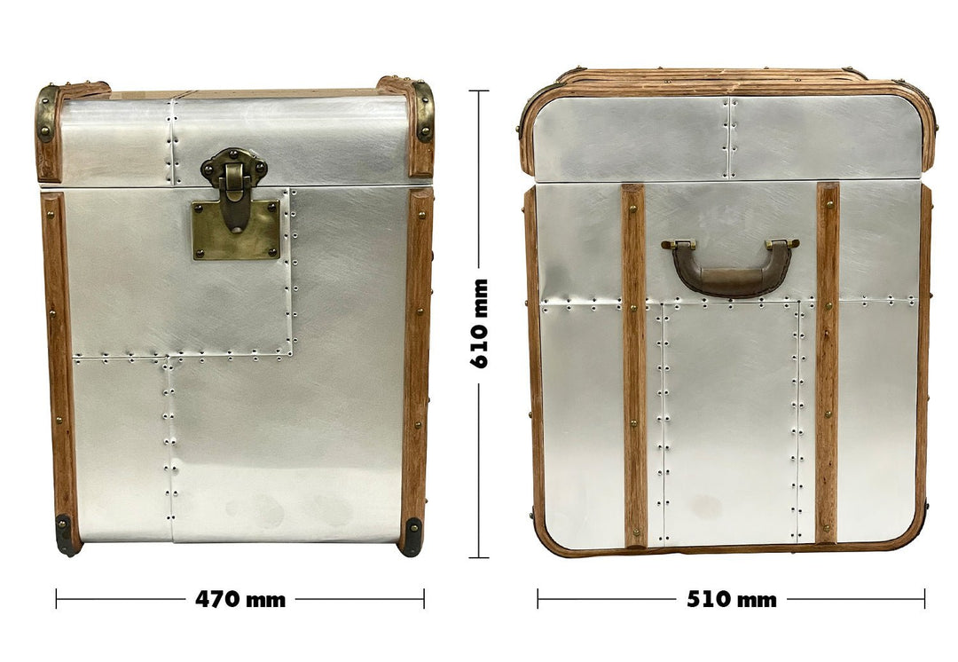 Vintage Aluminium Side Table Storage Box RICHARDS' TRUNK S