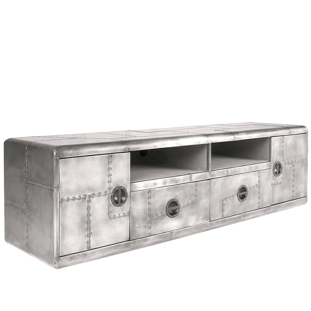 Vintage aluminium tv console gareth material variants.