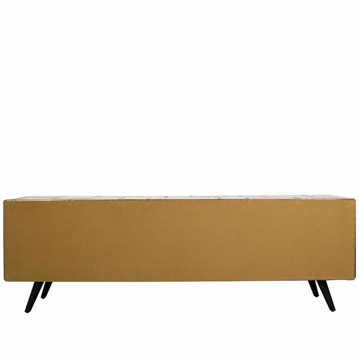 Vintage aluminium tv console jetbrass with context.