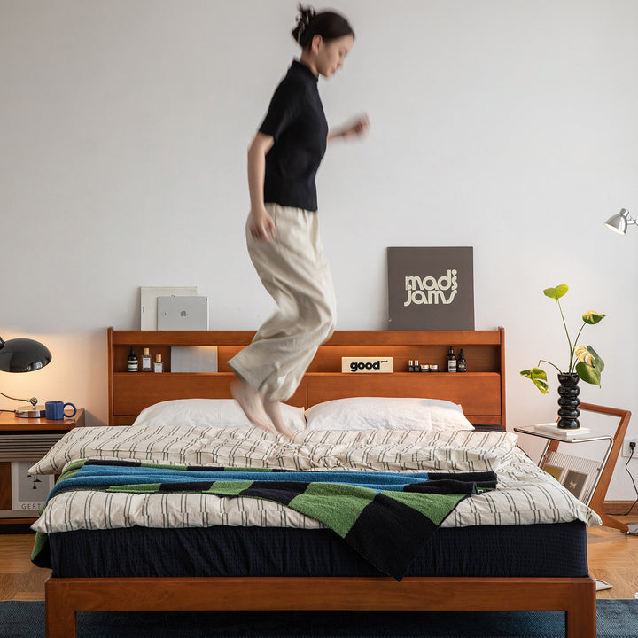 Vintage boxwood bed accompany light primary product view.