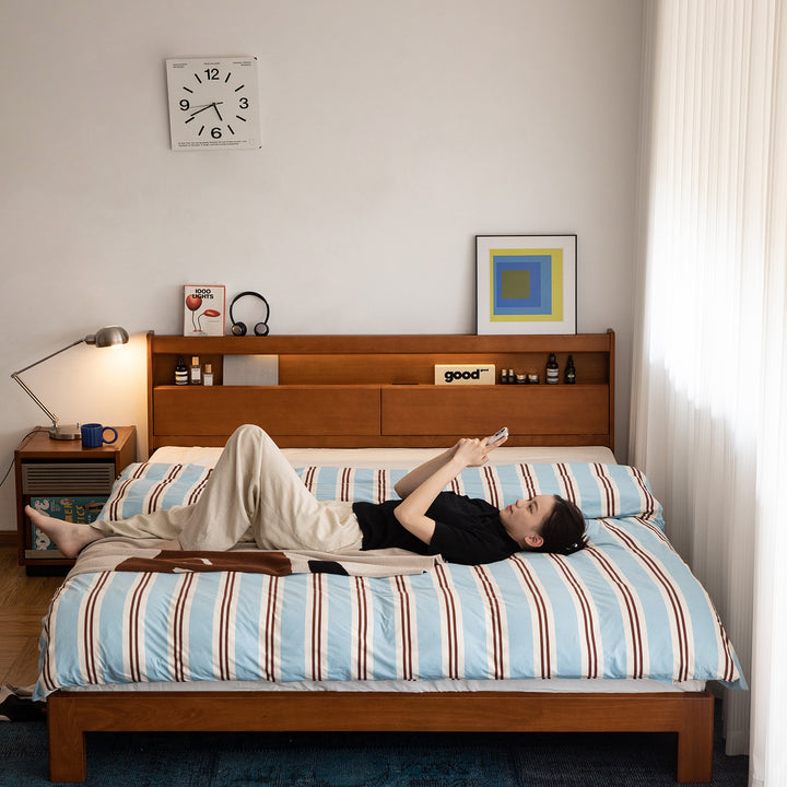 Vintage boxwood bed accompany light environmental situation.