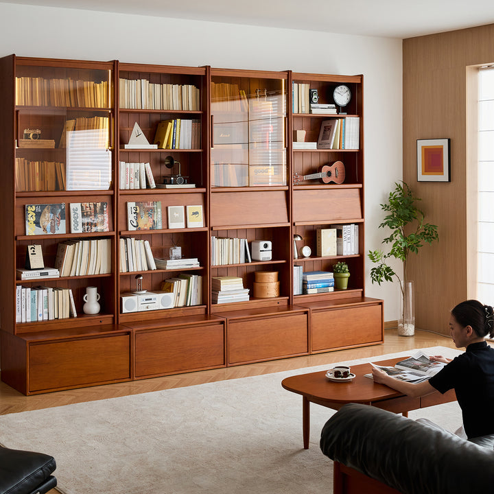 Vintage boxwood bookshelf vista size charts.