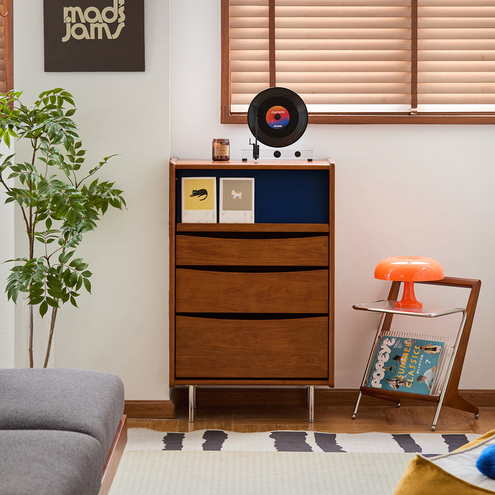 Vintage boxwood chest of 4 drawers mies in real life style.