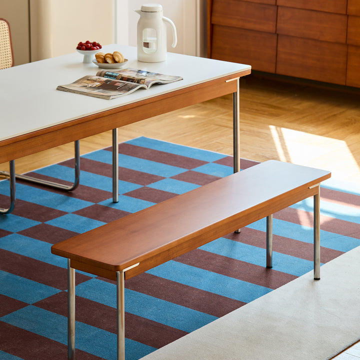 Vintage boxwood dining bench pinecone material variants.