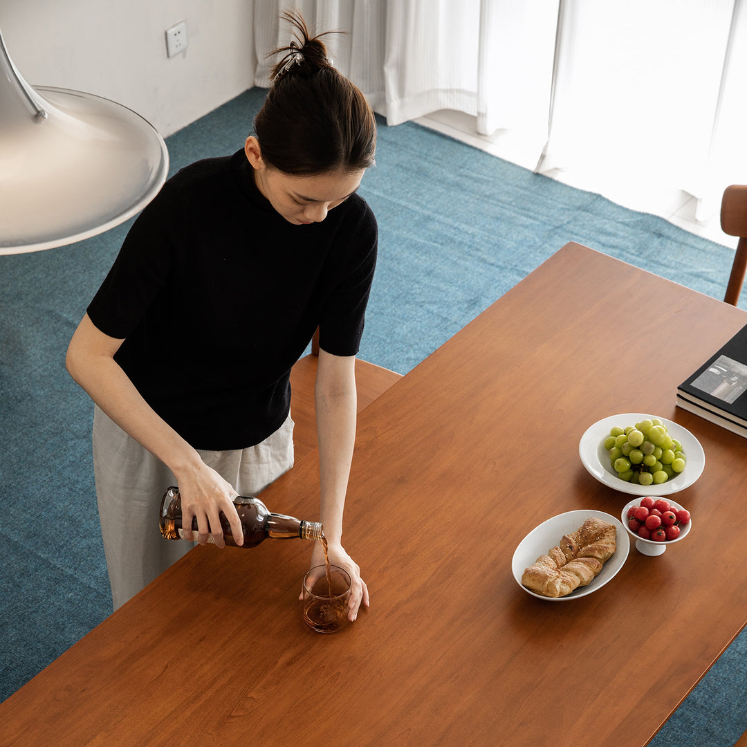 Vintage boxwood dining table shoreline color swatches.