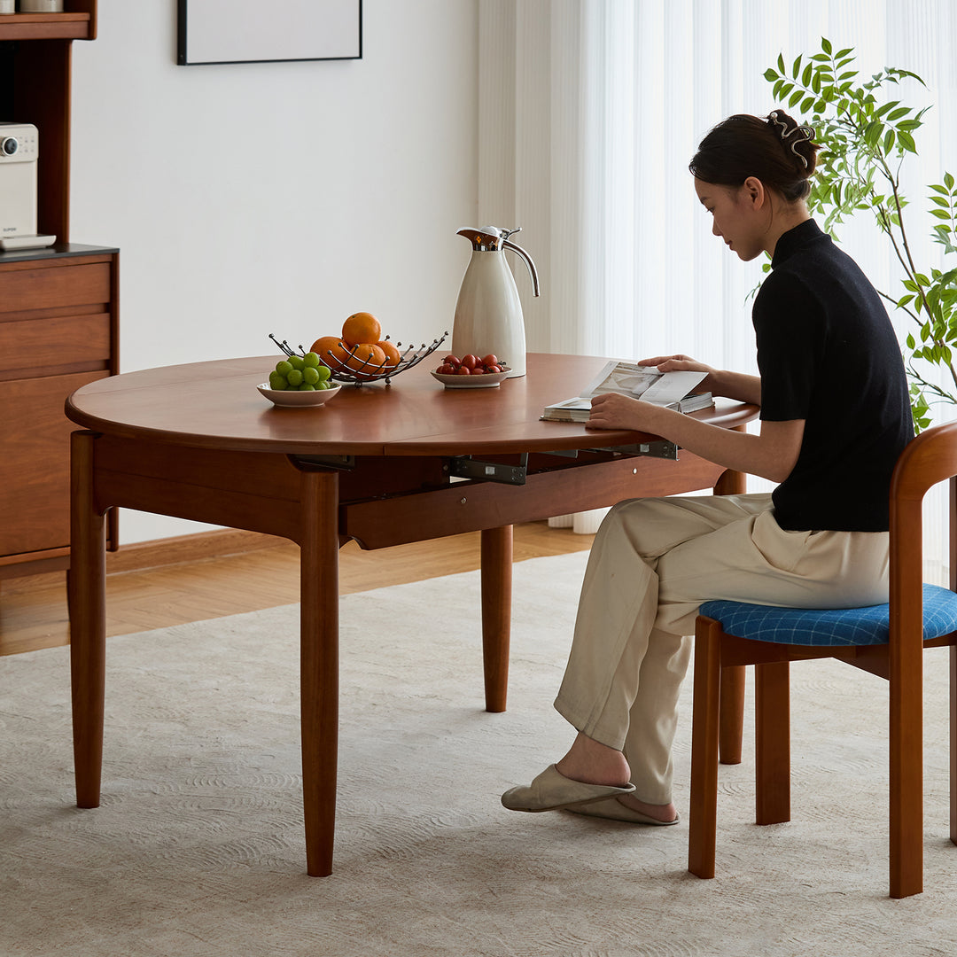 Vintage boxwood extendable dining table minima material variants.
