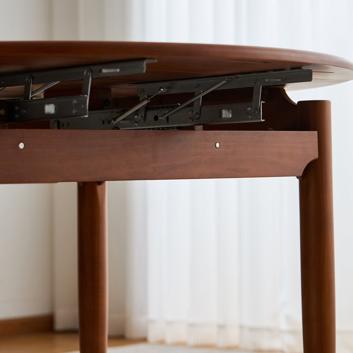 Vintage boxwood extendable dining table minima in details.