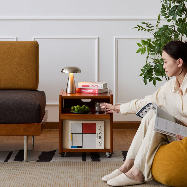 Vintage boxwood side table moonrise material variants.