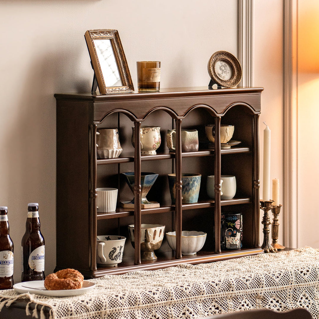 Vintage boxwood wood cup shelf vera size charts.