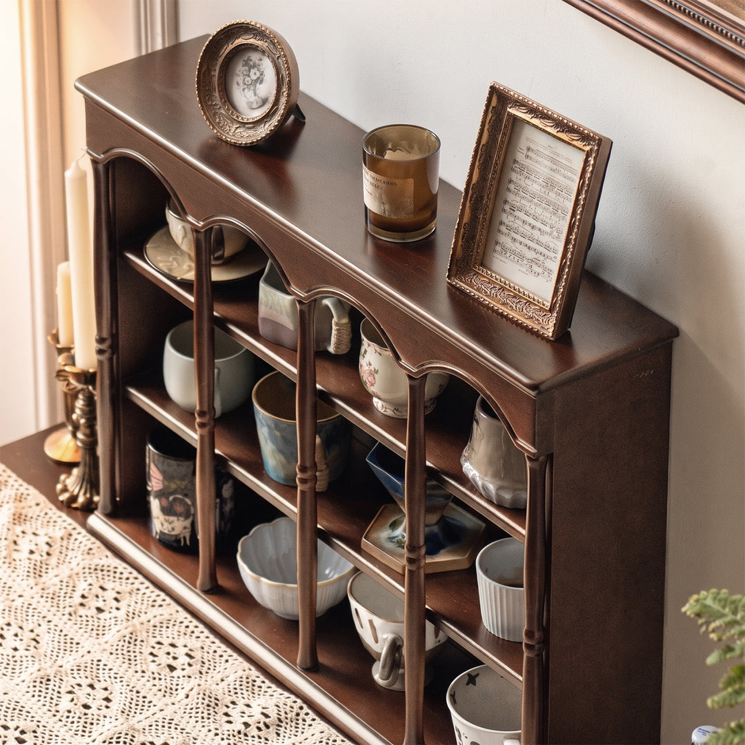 Vintage boxwood wood cup shelf vera material variants.
