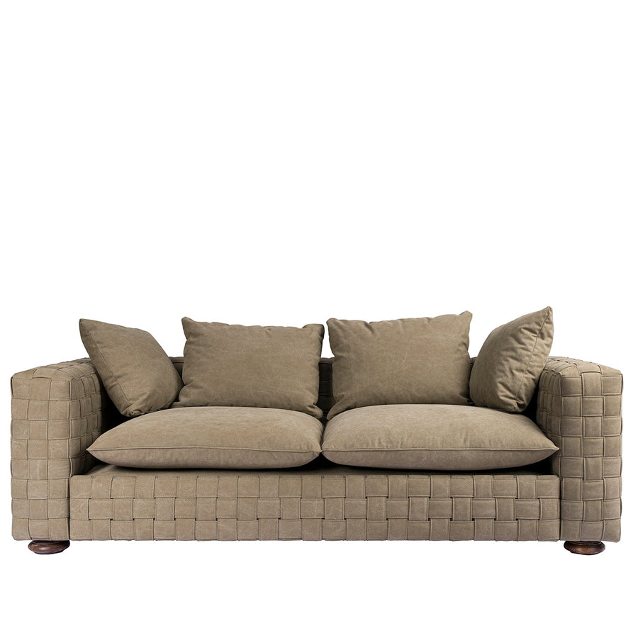 Vintage canvas 3 seater sofa martin in white background.