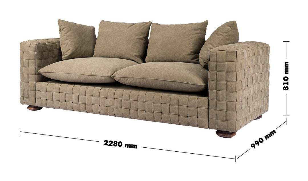 Vintage canvas 3 seater sofa martin size charts.