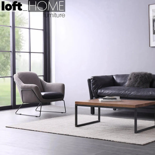 Industrial Canvas And Genuine Leather 1 Seater Sofa CALE Good to Know Preview-1