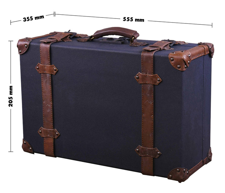Vintage canvas and genuine leather side table suitcase trunk 1920s size charts.